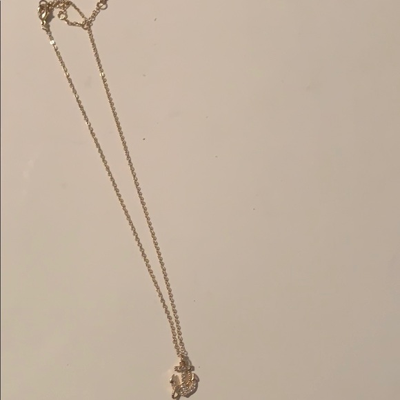 Gold anchor rhinestone necklace - Picture 4 of 5